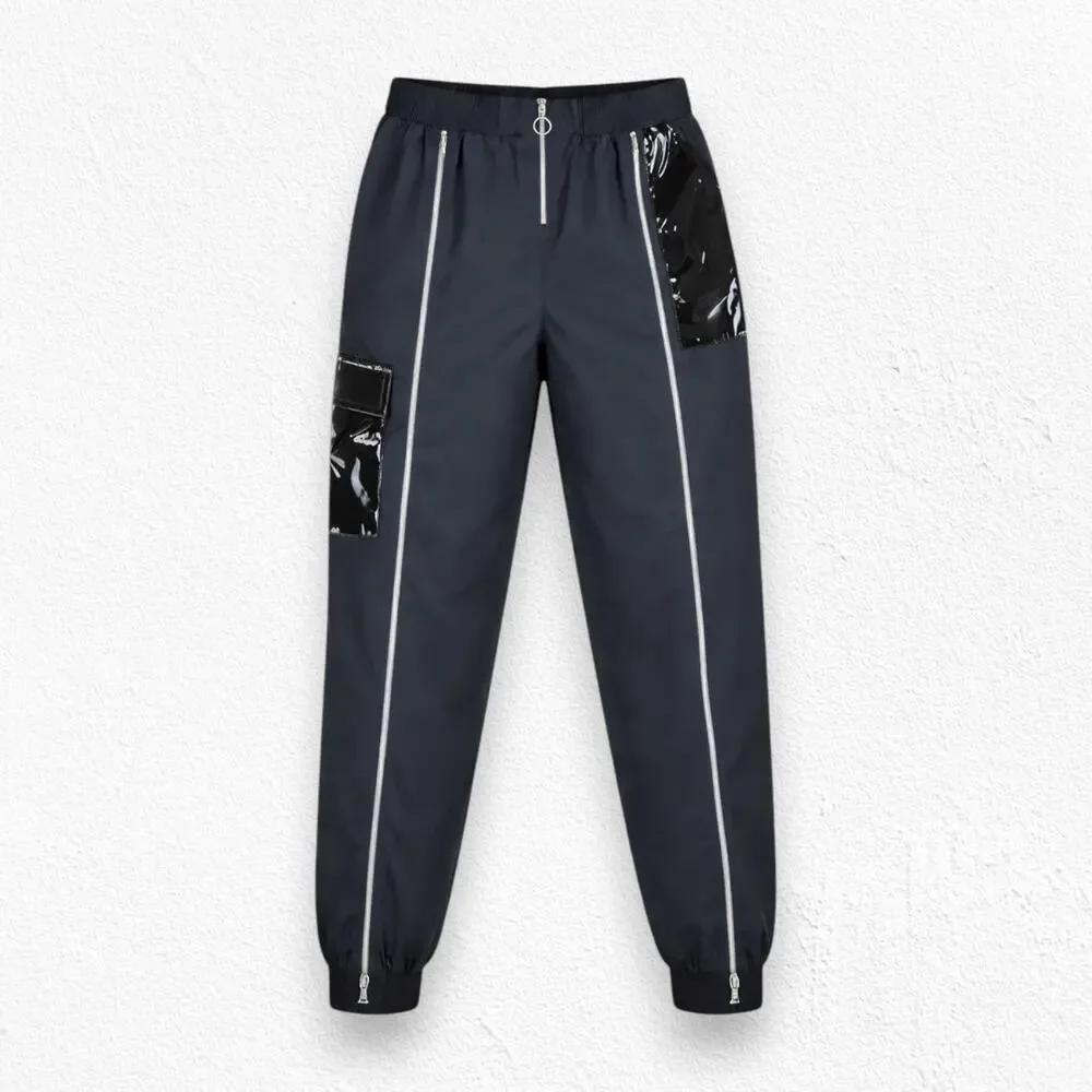 Nike Black Utility Full Leg Zippers Streetwear Jogger Track Pants Size Small